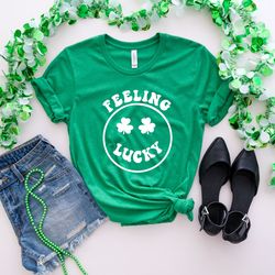 feeling lucky t-shirt, saint patricks day shirt, lucky tee, shamrock shirt