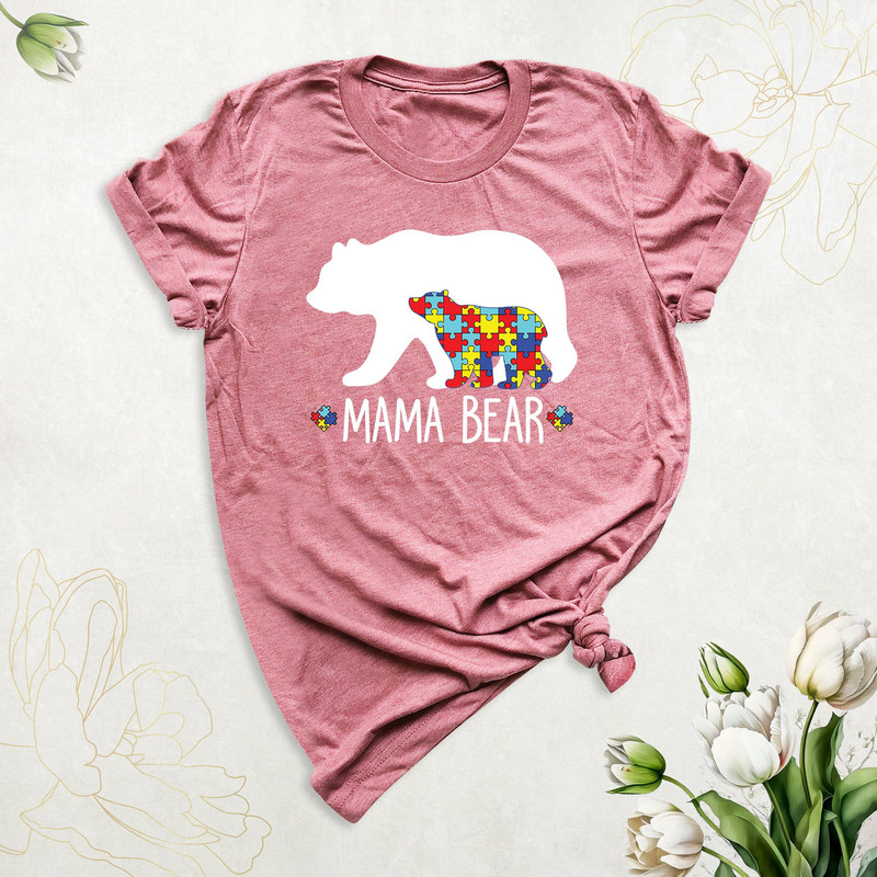 Autism Awareness Mama Bear Shirt, Cute Autism Mom T-Shirt, Autism Pride Shirt, Autism Mama Bear Gift for Mother's Day, Autism Acceptance Tee.jpg