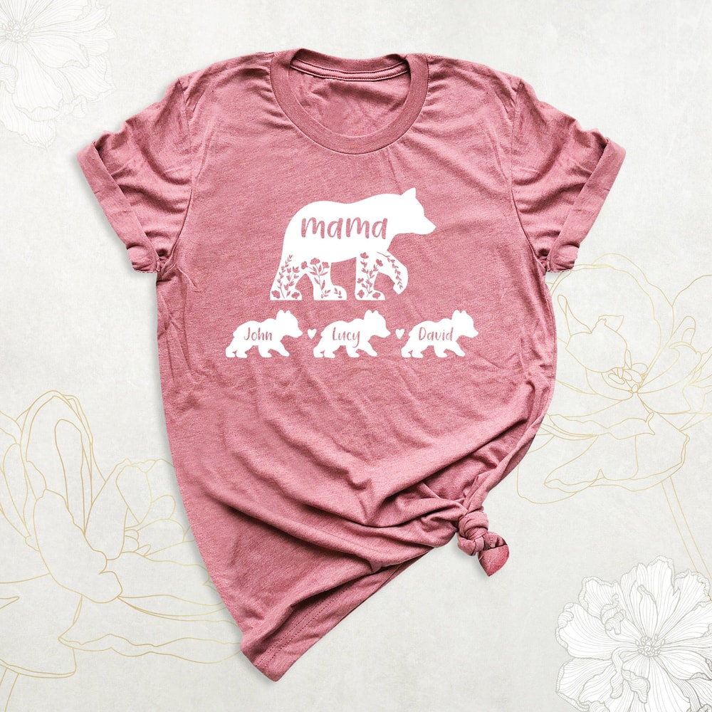 Custom Mama Bear Child Shirt, Mother's Day Tshirt, Mommy and Me Shirt, Bear Mama Shirt With Kids Names, Mom and Baby Shirt, Personalized Mom.jpg