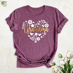 grandma heart shirt, nana shirt, best grandma tshirt, grandmother shirt, mothers day shirt, grandma birthday shirt, wild