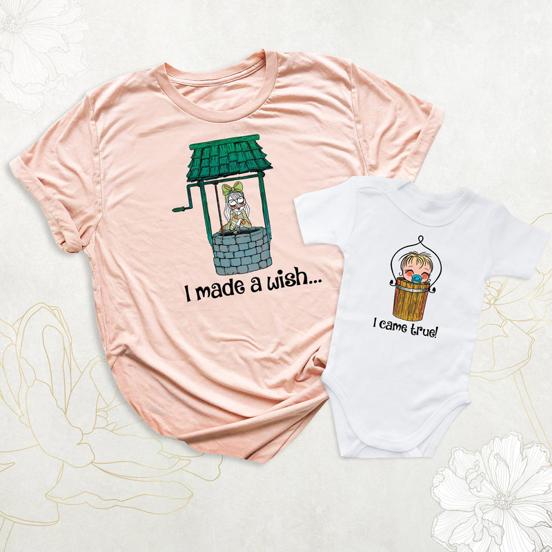 I Made A Wish I Came True Shirt, Matching Mom Baby Shirt, Mommy and Me Outfits, Mothers Day Shirt, Baby Shower Tee, New Mom Shirt, Baby Tees.jpg