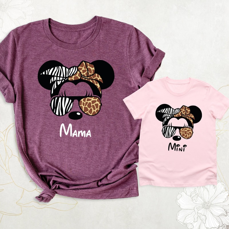 Leopard Mama Mini Matching Shirts, Disney Mama And Me Shirt, Mommy and Me Outfit, Custom Disney Shirt, Mother's Day Shirt, Disney Mom Tshirt.jpg