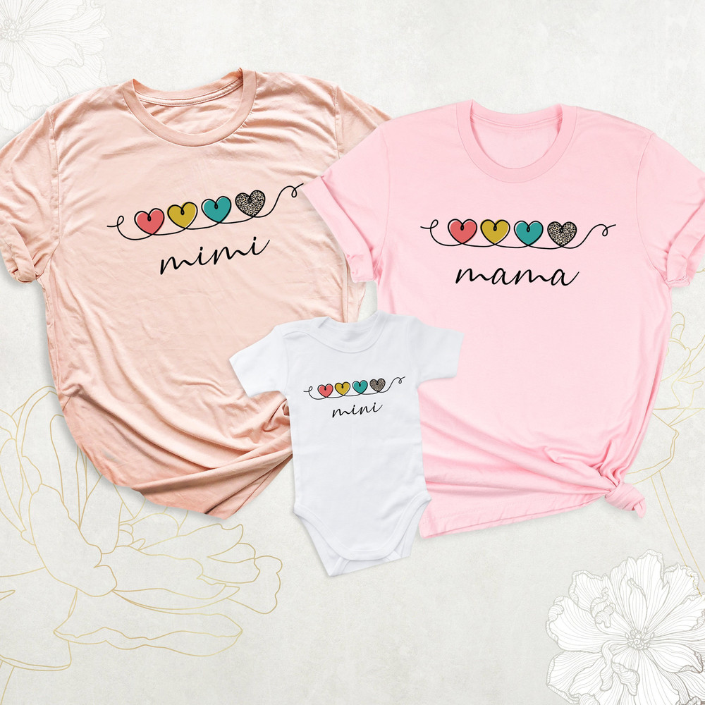 Mama and Mini Outfits, Mimi Shirt, Mommy and Me Matching Shirts, Grammy Shirt, Mom and Daughter Tee, Mothers Day Shirt, Pregnancy Reveal Tee.jpg