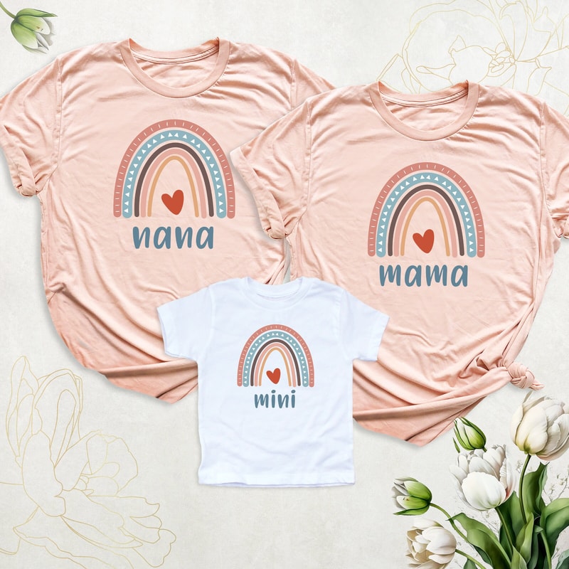 Rainbow Mama Mini Shirts, Nana Shirt, Matching Mom and Me Shirt, Mothers Day Shirt, Grandma and Kid Shirt, Mommy and Me Shirt, Mama Baby Tee.jpg