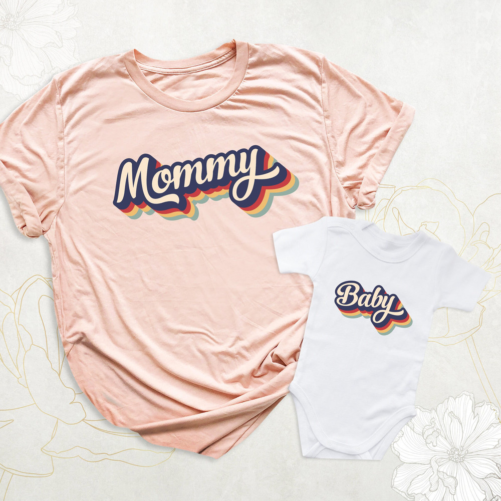 Retro Mommy and Baby Shirts, Mom and Me Outfits, Mommy and Me Matching Shirt, Mother's Day Shirt, Mother and Daughter Shirt, Mama Mini Shirt.jpg