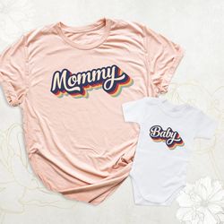 retro mommy and baby shirts, mom and me outfits, mommy and me matching shirt, mothers day shirt, mother and daughter shi