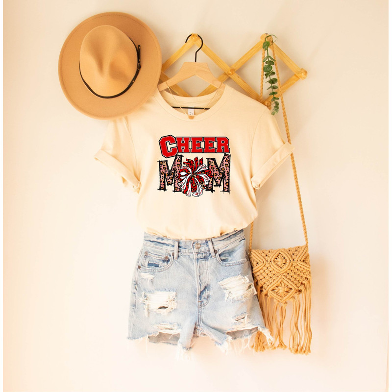 Cheer Mom Shirt, Cute Cheer Mom Gift Tee, Sports Mom Shirt, Mom Life Tee, Leopard Print Mom Tee, Proud Cheer Mom Tee, Mother 's Day Gift Tee 2.jpg