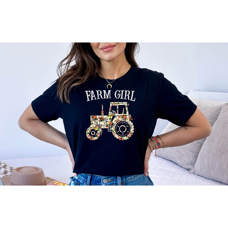 Farm Girl Shirt, Country Girl Tshirt, Farm Wife Gift for Her, Agriculture T-Shirt, Cute Farming Shirt.jpg