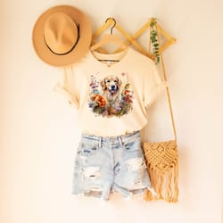 golden retriever dog wild flower tshirt, dog mom shirt, gift dog mom tee, mothers day gift tee, golden retriever dog shi