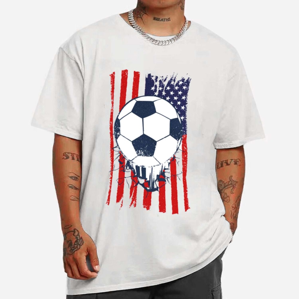 USA Flag Soccer Broken T-shirt - Cruel Ball.jpg