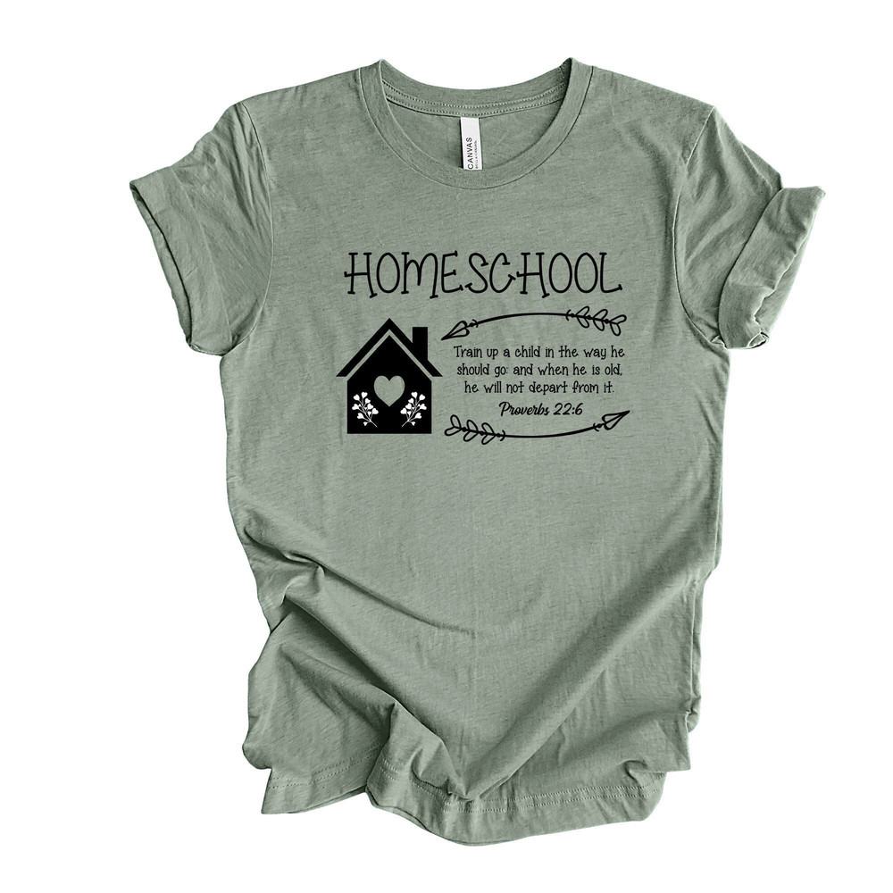 Homeschool Mom Tee, Christian Homeschool, Train Up Child In Way It Should Go, Proverbs Design on premium unisex shirt, plus sizes, 3x, 4x.jpg