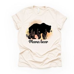 Mom Shirt, Cute Mama Bear and Baby Watercolor, Mama Bear Design on premium unisex shirt, 3 color choices, 3x mama, 4x ma