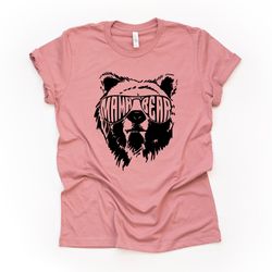 mom shirt, mama bear with glasses tee, mama bear design on premium unisex shirt, 3 color choices, 2x mama, 3x mama, 4x m
