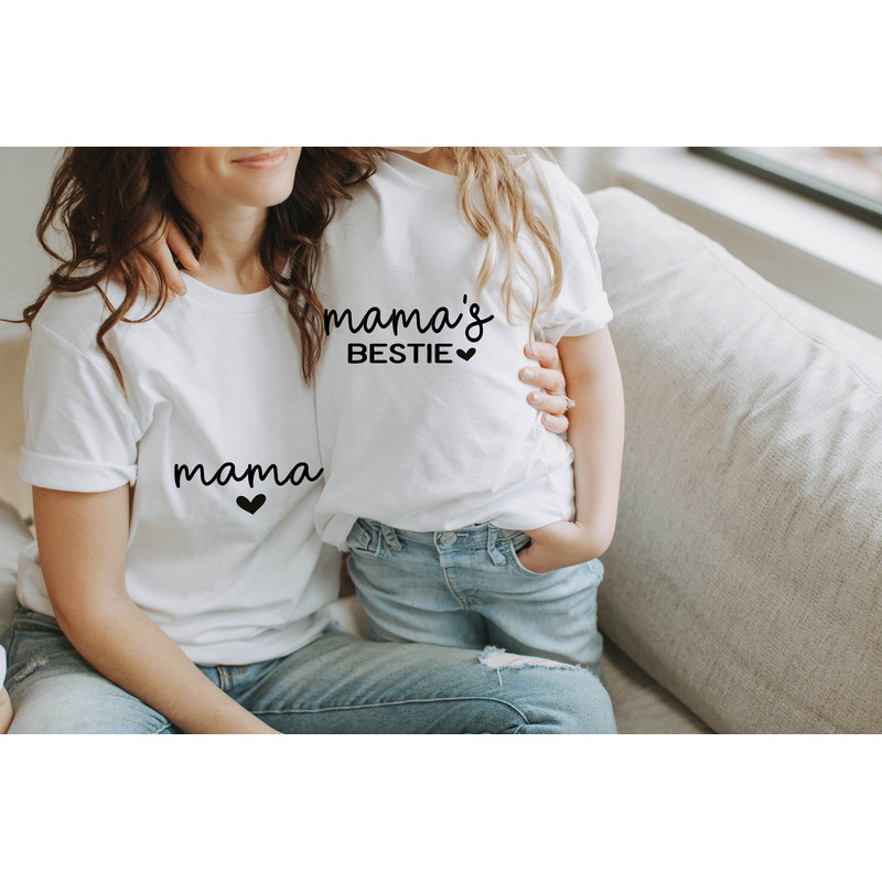 Mama and Mama's Bestie Shirts, Mom and Daughter Shirts, Mother's Day Shirt, Mothers Day Gift, Mommy And Me Shirt, Matching Mama Daughter.jpg