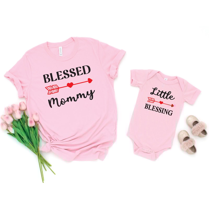 Blessed Mommy Shirt, Little Blessing Shirt, Little Blessing, Blessed Family Shirts, Mama and Me Outfit, Matching Shirts, New Mommy.jpg