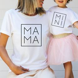 mothers day shirt, mama mini shirt, mommy and me outfits, mommy and me shirts, mama and mini, matching family tees, moth
