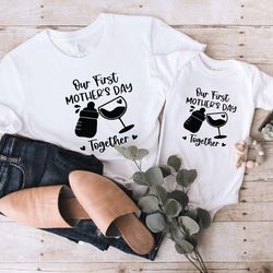 our first mothers day shirt, mothers day matching shirt, mothers day mommy and baby outfit