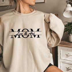 custom mama sweatshirt with name on sleeve, personalized mom sweatshirt, minimalist momma sweater, christmas gift for m