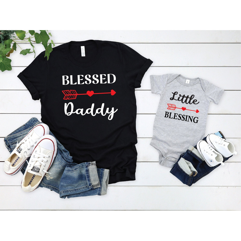 Father's Day Shirt, Blessed Daddy Shirt, Little Blessing, Fathers Day Gift, Matching Shirts, Daddy and Me T, Family Shirts, Dad Boy Shirt.jpg