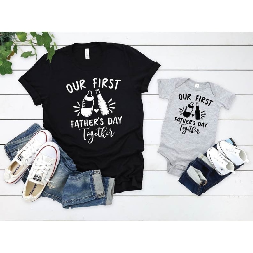 Father's Day Shirt, Our First Father's Day Together Shirts, Fathers day shirts 2023, Father Son Tee, Father Daughter Tee, Matching Father T.jpg