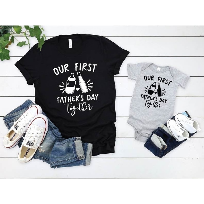 Father's Day Shirt, Our First Father's Day Together Shirts, Fathers day shirts 2023, Father Son Tee, Father Daughter Tee, Matching Father T.jpg