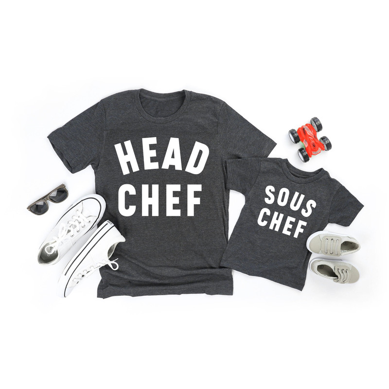 Head Chef & Sous Chef Shirt,Matching Parent Child Shirt,Graphic Tees for Families,Matching Family Tops for Mother's  Father's Day,Pregnancy.jpg