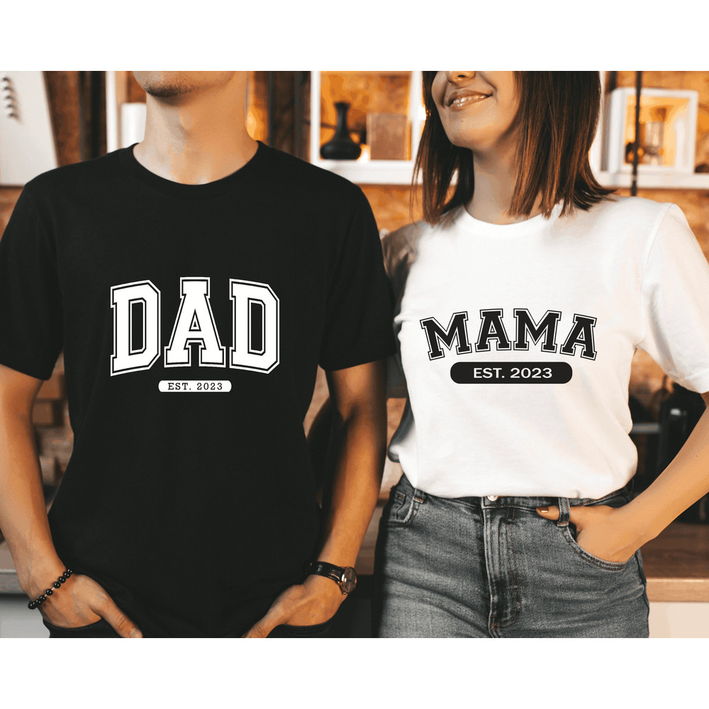 Dad Est. 2023 Shirt, Mom Est. 2023, Baby Announcement Shirt, Promoted To Dad, Gift For Pregnant, Gift For Husband, New Mom Tee, New Dad Tee.jpg