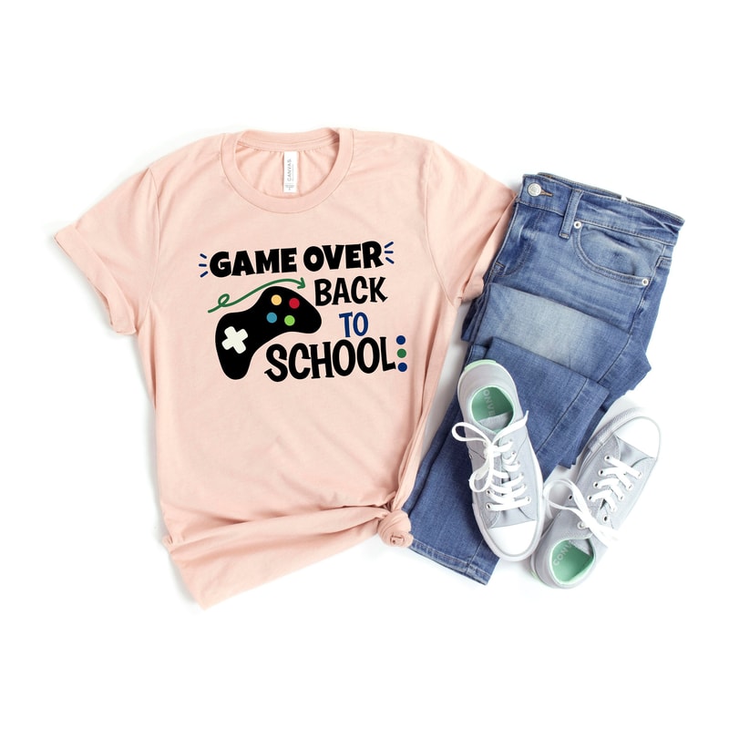 Game Over Back To School Shirt, Back to School Shirt, First Day of School Outfit, Kids Back To School Shirt,Gaming School Shirt,Teacher Gift.jpg