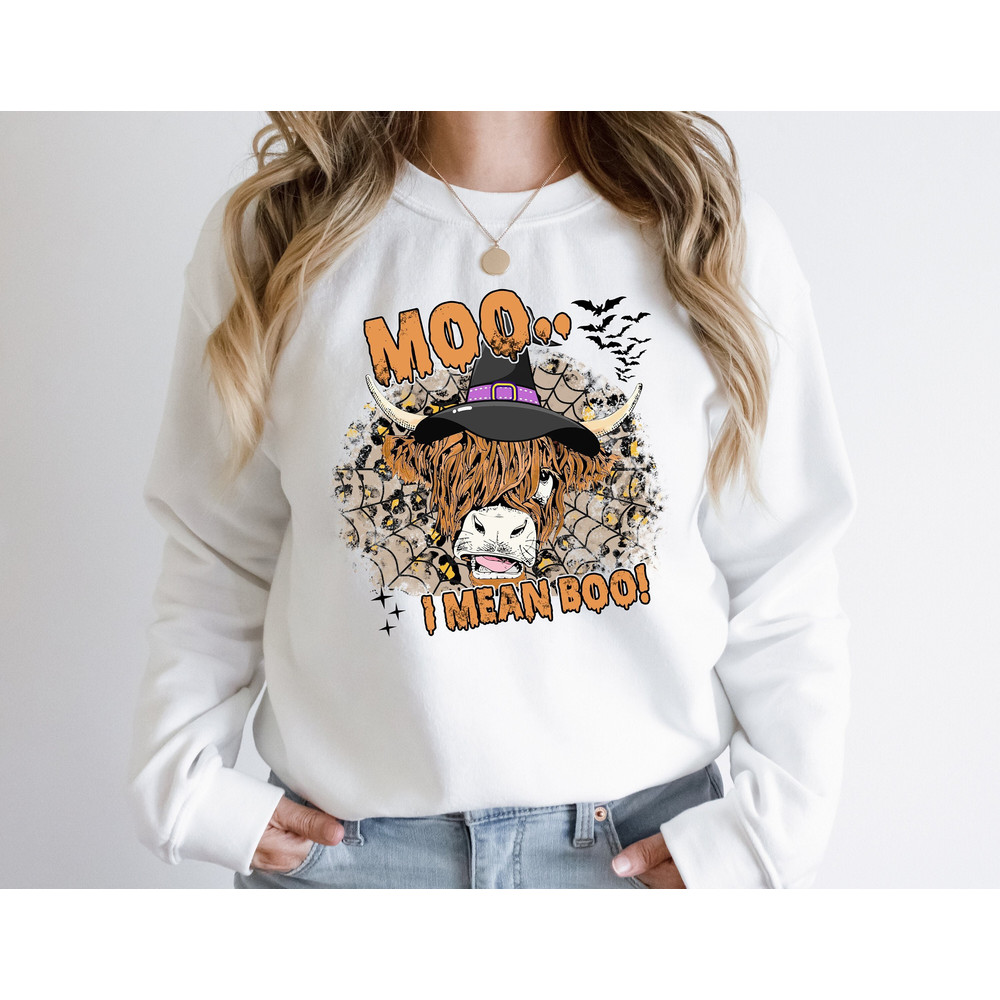 Boo Ghost Cow Halloween Sweatshirt, Moo I Mean Boo Sweatshirt, Funny Cow Sweatshirt, Funny Halloween Gifts, Halloween Shirt, Halloween sweat.jpg