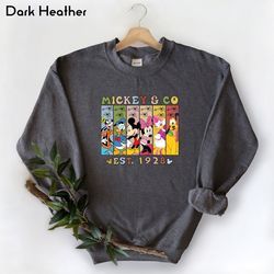 mickey and co est 1928 sweatshirt, mickey and friends shirt, disney world sweater, disneyland women sweatshirt, disney f