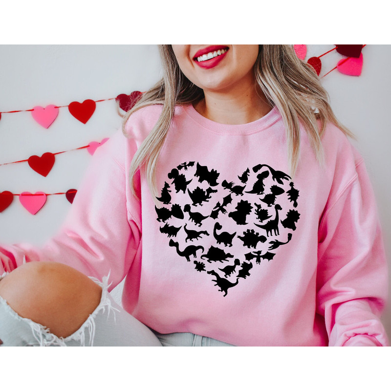 Heart of Dinosaurs Sweatshirt, Valentines Day Sweatshirt, Dinosaur Valentines Day Sweatshirt, Valentine's Day.jpg