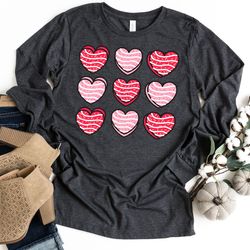 Valentine Heart Cakes Long Sleeve Shirt, Heart Cake Valentine Shirt, Valentine Shirts, Valentines Day Shirt, Shirts for