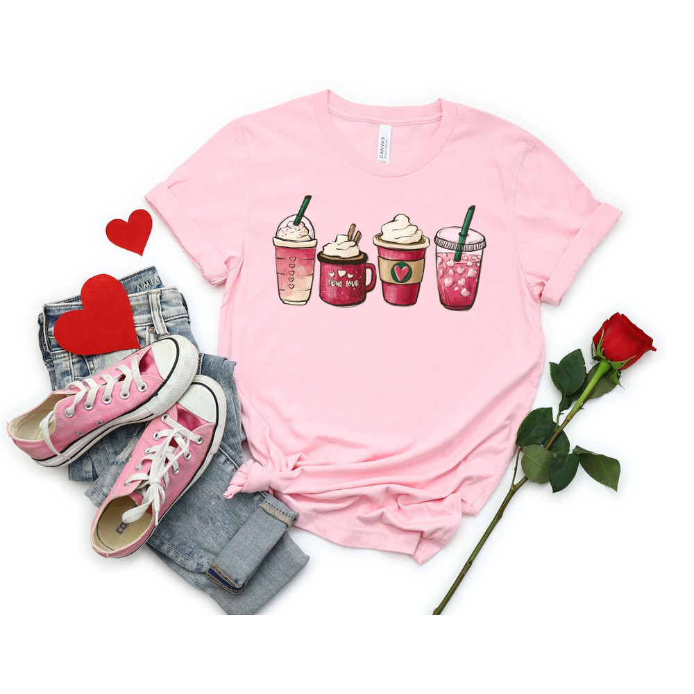 Valentines Day Coffee Shirt, Iced Coffee Shirt, Valentines Day Shirt, Valentine Shirt, Valentines Day Gift, Happy Valentines Day T-Shirt.jpg