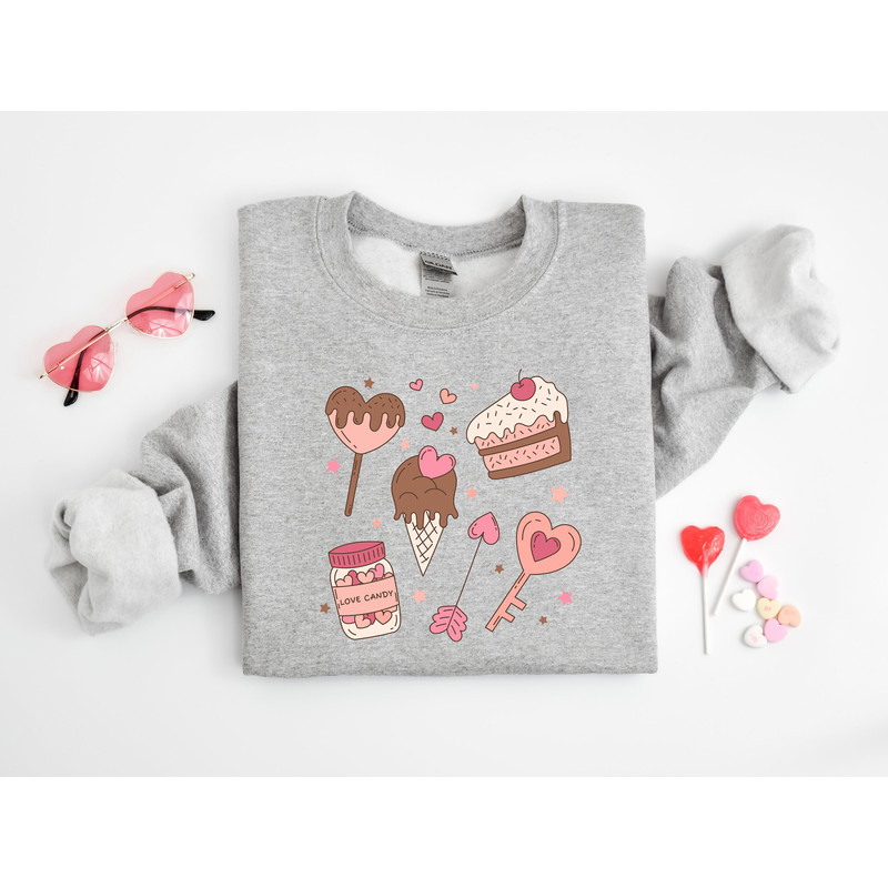 Valentines Day Cake And Candy Sweatshirt, Snack Life, Eat Cake, Love Key,Valentines Day Shirts For Woman,Valentines Day Gift, Valentines Day.jpg