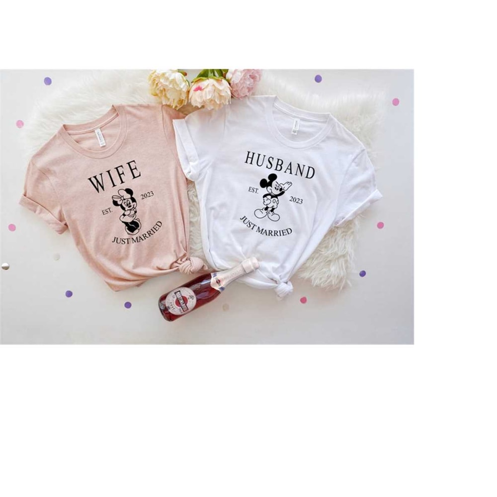 Disney Wife Custom Shirt, Mr and Mrs Disney Shirt, Bride and Groom Disney Shirt, Honeymoon Shirt, Husband Shirt, Disney.jpg