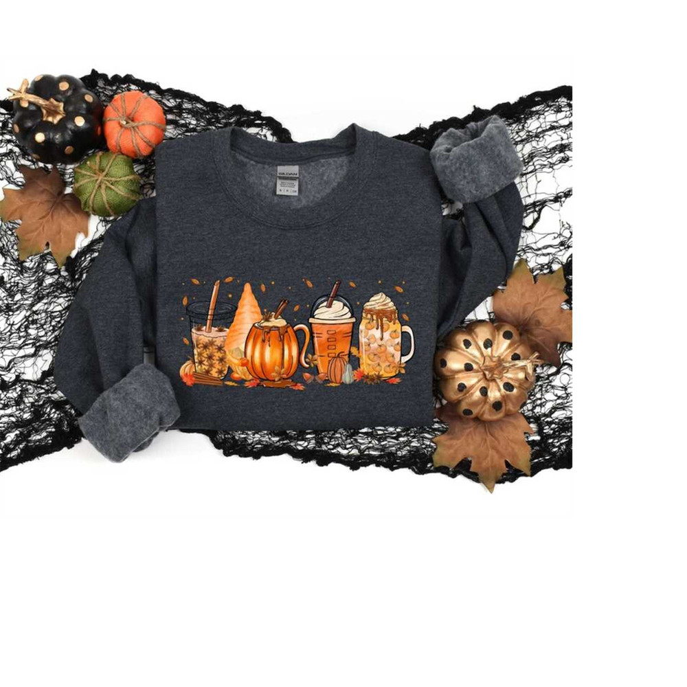 Fall Coffee Shirt,Vintage Halloween Sweatshirt,Fall Shirts for Women,Pumpkin Spice Halloween Shirt,Pumpkin Spice Gnome S.jpg