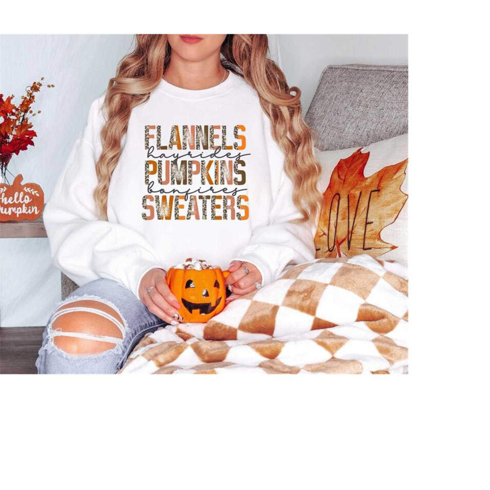 Flannels Pumpkins Hayrides S'mores and Bonfires Shirt, Fall Shirt, Fall Tee, Pumpkin Spice, Cute Fall Shirt, Autumn Shir.jpg