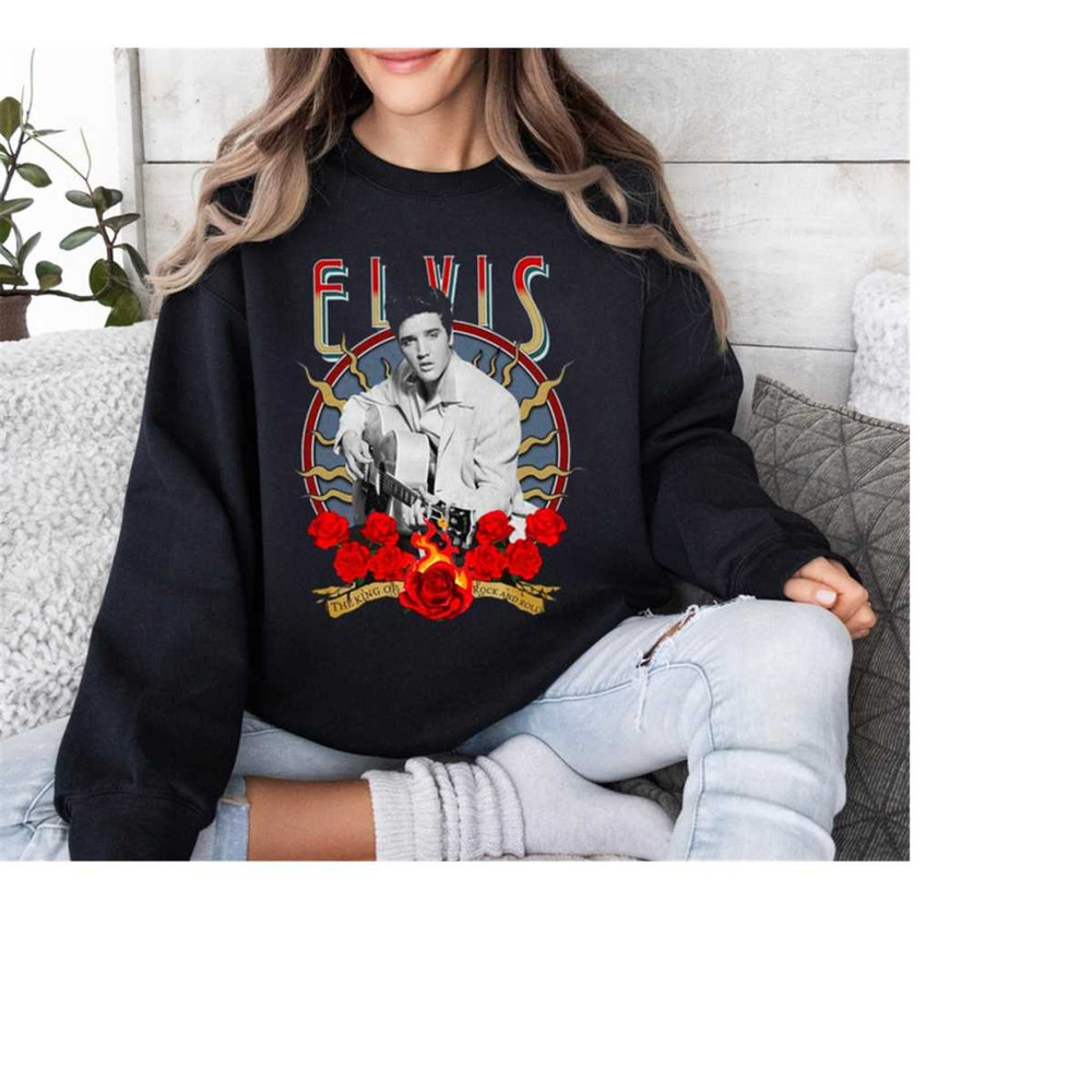 Rose Elvis Presley T-Shirt , Austin Butler Tee, King Of Rock N Roll Hoodie Sweatshirt T-Shirt , Gift for Father'day, Gif.jpg