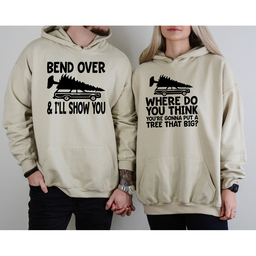 Bend Over and I'll Show You Christmas Couple Matching Sweatshirt, Christmas Vacation Sweatshirt, Griswold Family Sweatshirt, Cute Christmas.jpg