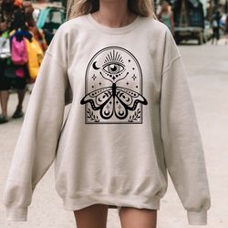 Bohemian Butterfly Sweatshirt, Bohemian Butterfly Sweatshirt, Hippie Style Sweatshirt, Vintage Style Butterfly Hoodie