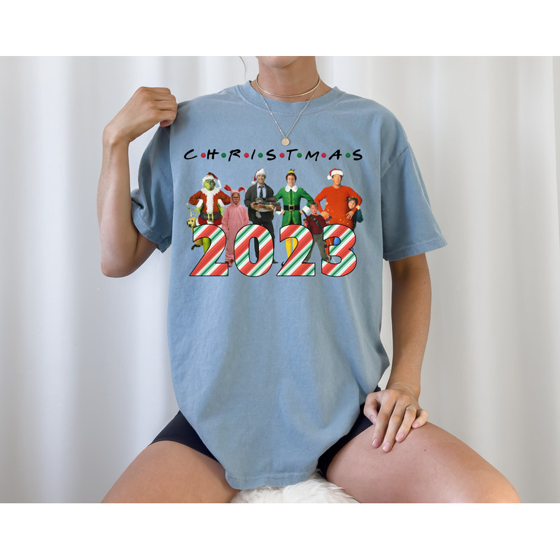 Comfort Colors® Christmas Pajamas Matching Family T-Shirts Friends Christmas Pajama 2023 Shirt 2023 Family Christmas Shirt Funny Xmas.jpg