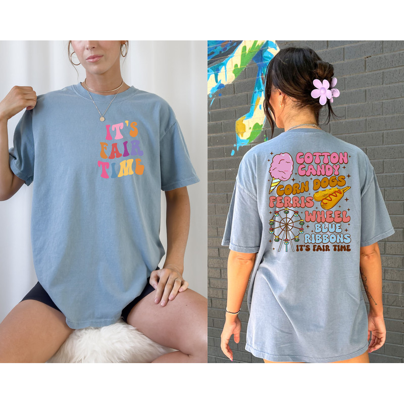 Comfort Colors® Cotton Candy Corn Dogs Shirt,It's Fair Time Shirt, County Fair Shirt,Ferris Wheel Shirt, Blue Ribbons Shirt ,Carnival Shirt.jpg