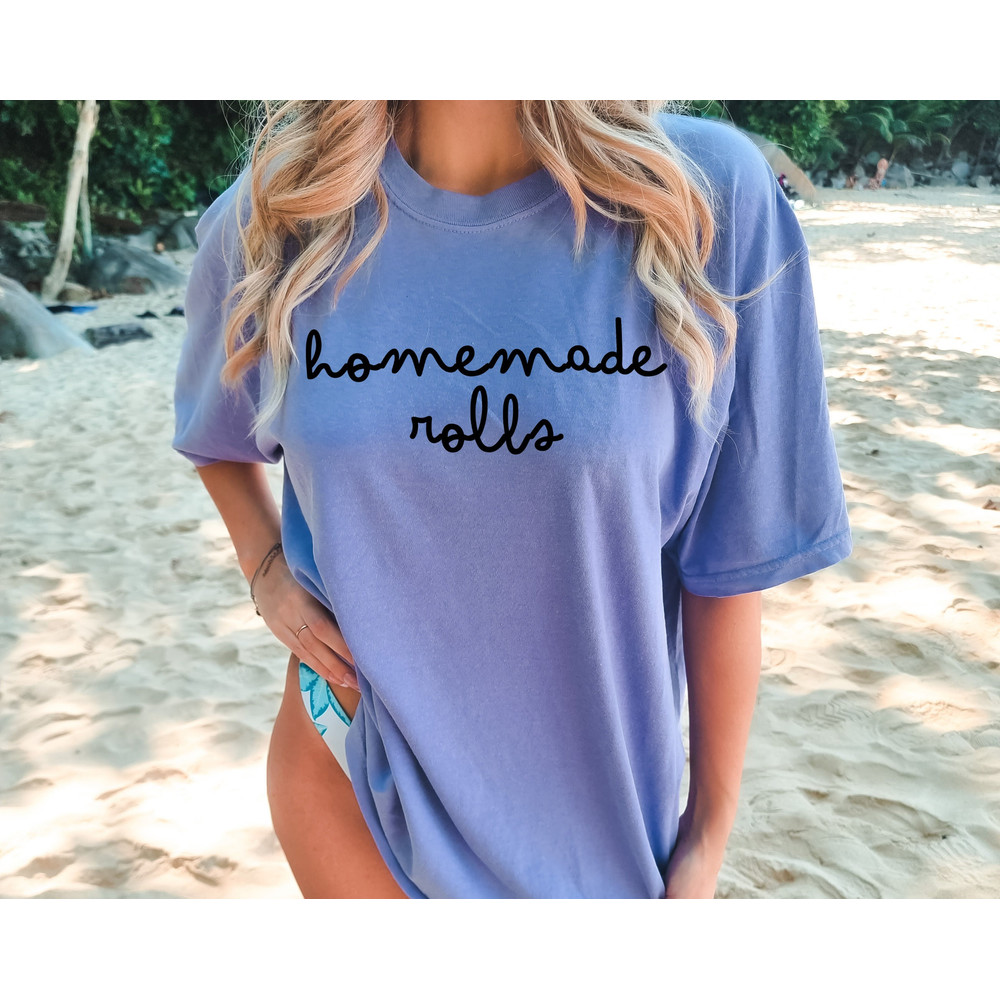 Comfort Colors® Homemade Rolls Retro Shirt, Retro Fall T-shirt, Funny Thanksgiving Day Baby T-shirt.jpg