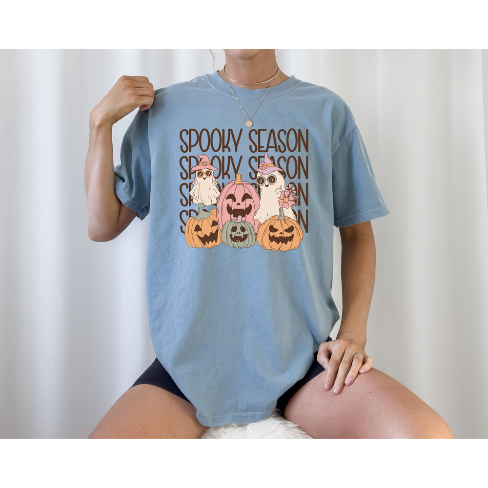 Comfort Colors® Spooky Season Shirt, Halloween Ghost Shirt, Ghost Tee, Halloween Shirt, Cute Cute Ghost Shirt, Halloween Shirt.jpg