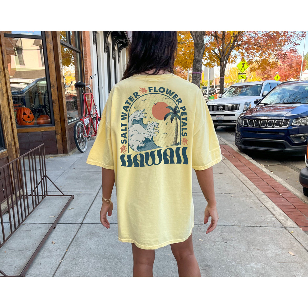 Comfort Colors® Surf Inspired Shirt, Coconut Girl Aesthetic Shirt, Hawaii Beach Vacation Apparel, Ocean Waves Beach Shirt.jpg