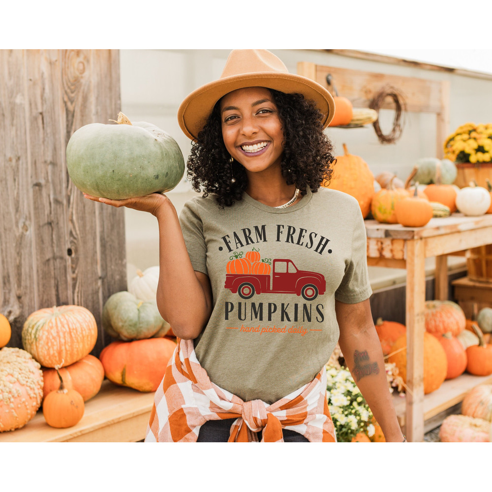 Farm Fresh Pumpkins Fall Women Shirt, Thanksgiving Shirt, Fall Pumpkin, Fall Tee, Pumpkin Patch, Autumn Tee, Halloween Shirt.jpg