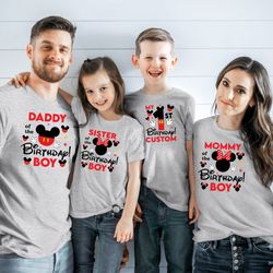 first disney birthday boy family shirts, mickey mouse birthday t-shirt, mickey mouse boys shirt, mickey birthday tee,mat