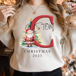 Monogrammed Family Christmas Sweatshirt, Personalized Christmas Family Sweatshirt, Christmas Gift, Custom Christmas Swea