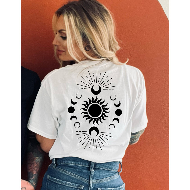 Mystic Moon and Sun Shirt, Celestial Theme Tee, Moon Worshiper Tee, Boho Celestial Top, Spiritual Celestial Shirt, Astrology Lover Top.jpg
