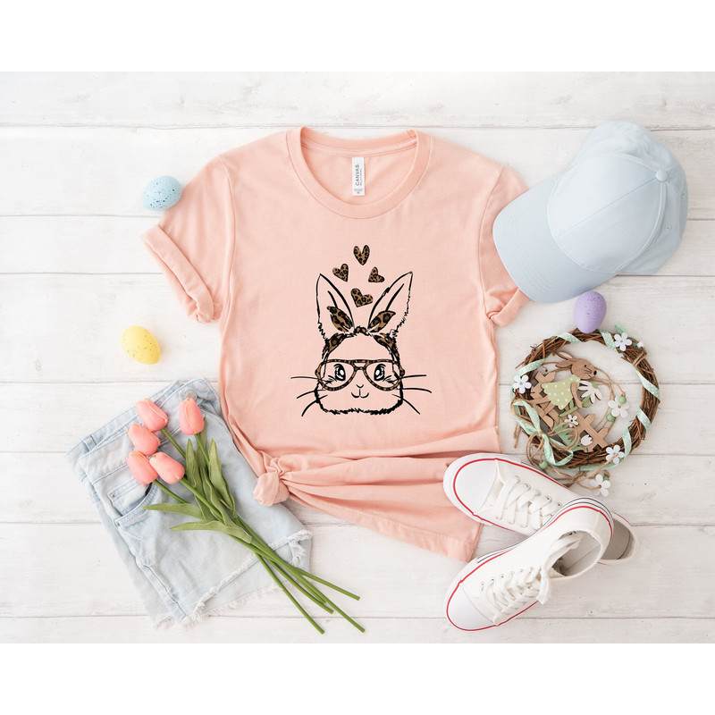 Bunny With Leopard Glasses Shirt, Rabbit Lover Shirt, Rabbit Lover Gift, Kids Easter Shirt, easter shirt, bunny shirt, Cute Bunny Shirt, egg 1.jpg
